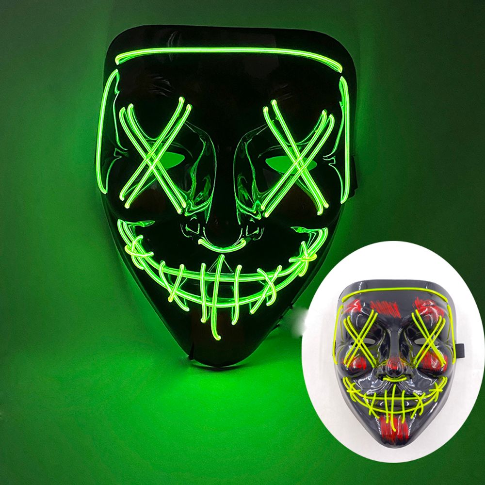 New Halloween LED Luminous Mask Face Changing Induction colorful mask LED light up control cool mask Party Atmosphere Prop