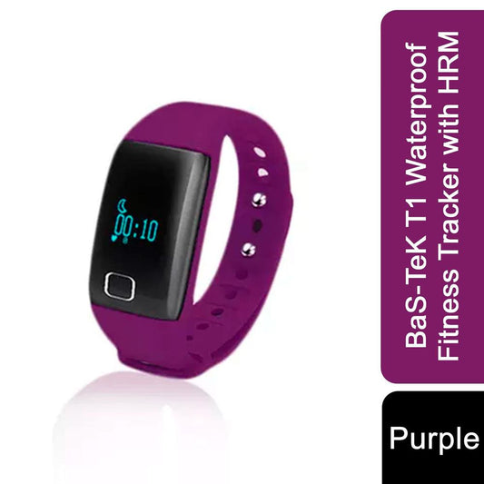 BaS-TeK T1 Waterproof Fitness Tracker with HRM - Purple