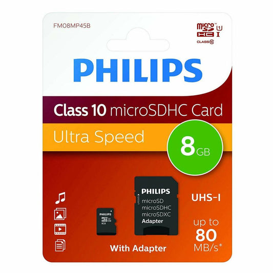 Philips Micro SDHC Memory Card Class 10 With Adapter - 8GB, 16GB And 32GB[8GB]