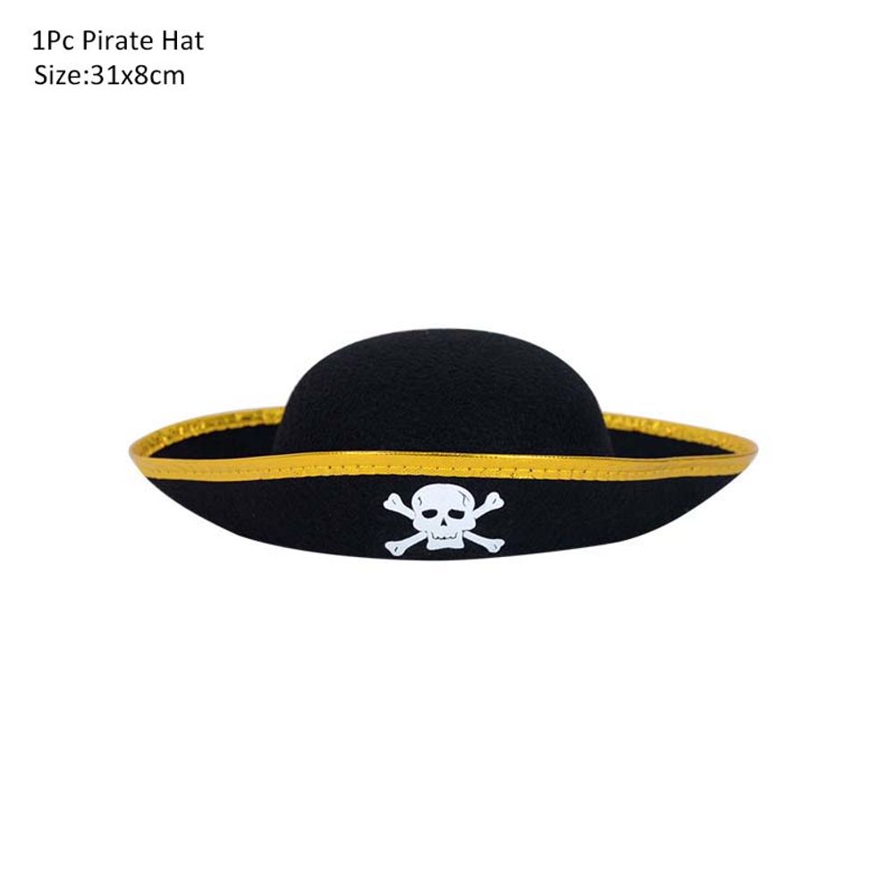 Pirate Captain Cosplay Costume Props Set Pirate Hat Hook Hand Flag Compass Telescope Eye Patch Halloween Theme Party Decorations