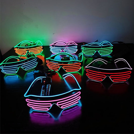 LED Luminous Glasses Halloween Glowing Neon Christmas Party Bril Flashing Light Glow Sunglasses Glass Festival Supplies Costumes