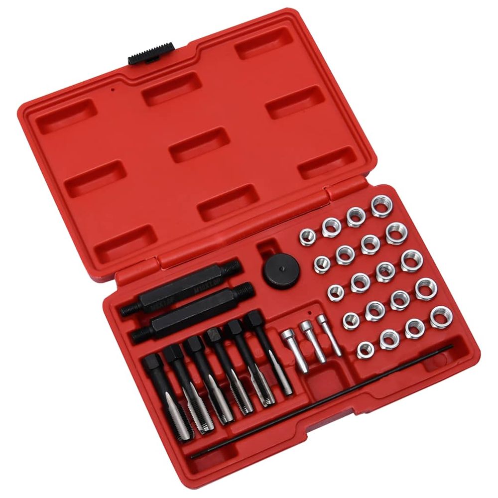 vidaXL 33 Piece Glow Plug Thread Repair Tool Set M8 M10 M12