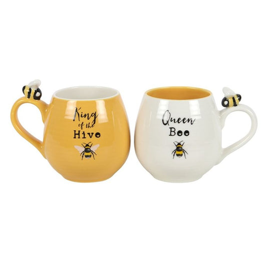 Bee Happy King and Queen Couples Mug Set-0