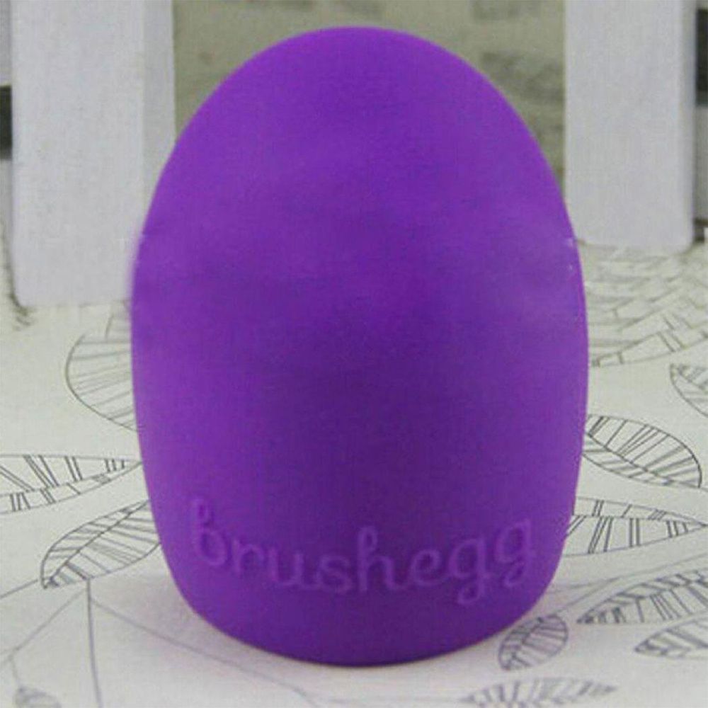 Silicone Egg Sponge Scrubber Make-Up Brush Cleaner - Pink/Purple[Purple]