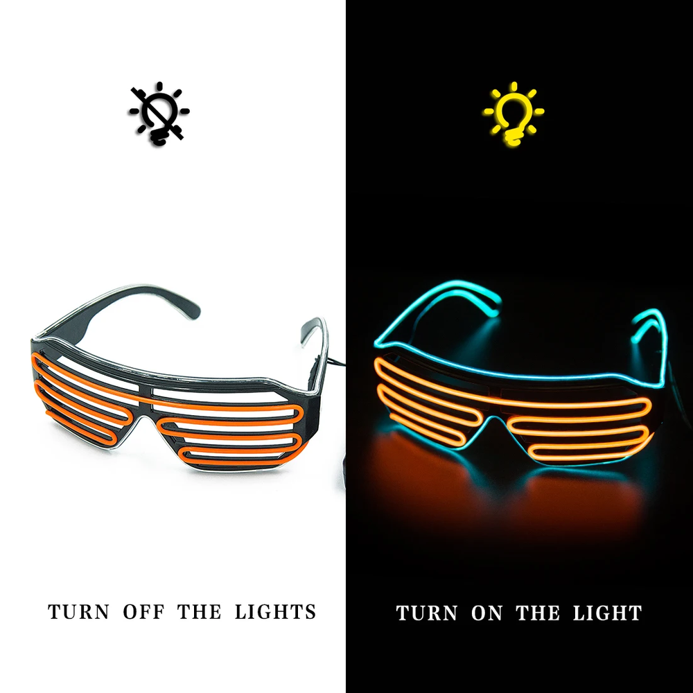 LED Luminous Glasses Halloween Glowing Neon Christmas Party Bril Flashing Light Glow Sunglasses Glass Festival Supplies Costumes