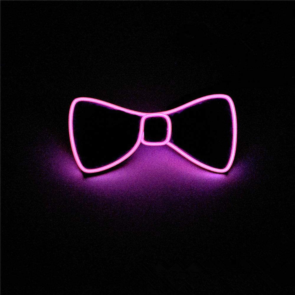 Men Glowing Bow Tie EL Wire Neon LED Luminous Party Haloween Christmas Luminous Light Up Decoration Bar Club Stage Prop Clothing