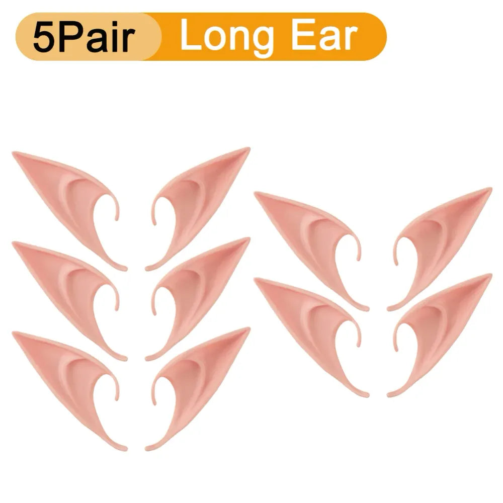 1-20Pairs Cosplay Latex Fairy Angel Elf Ears Halloween Masquerade Party Costumes Halloween Party Decoration Supplies Photo Props