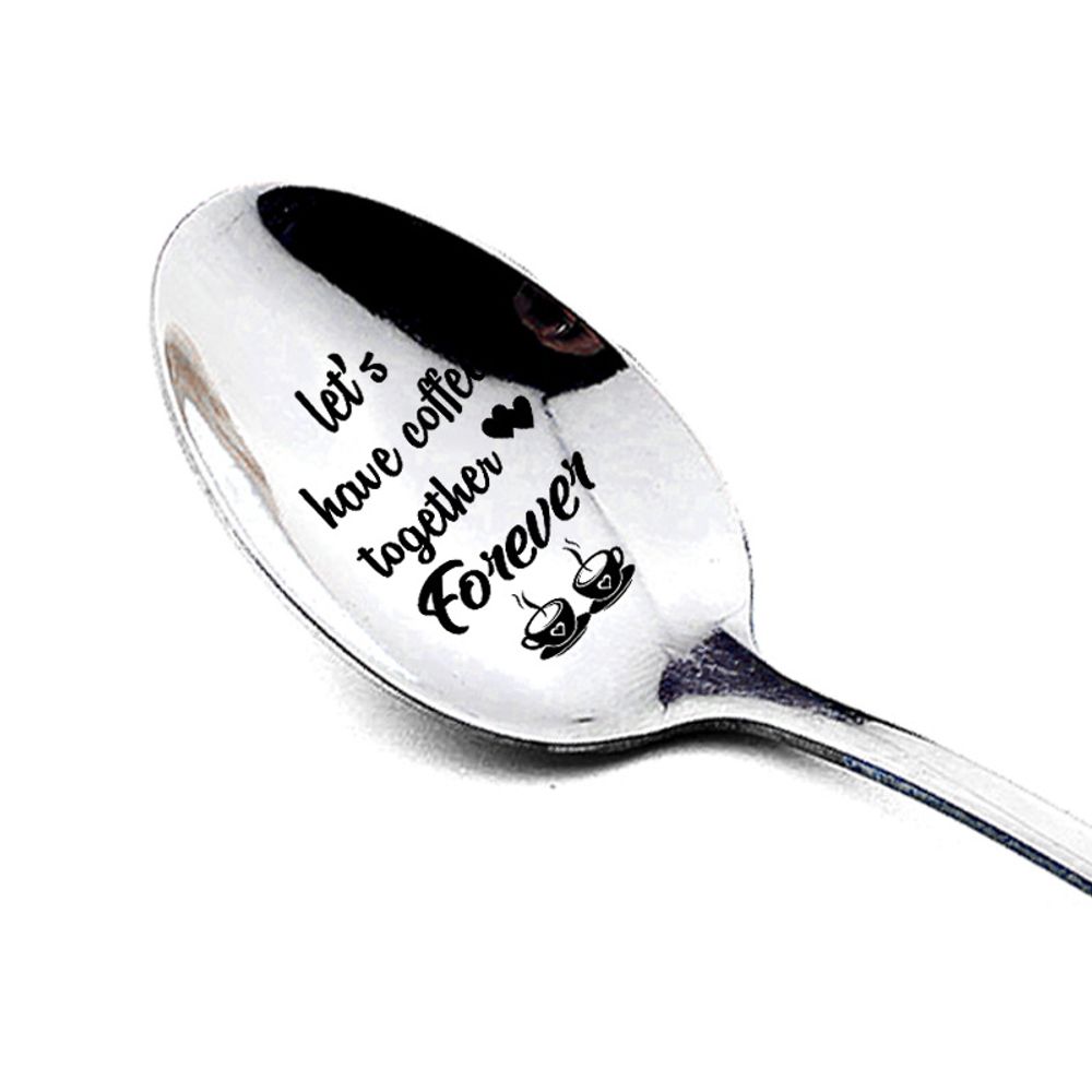 1Pcs 2024 Years I Love You Anniversary Valentines Day Gift for Boyfriend Girlfriend Stainless Steel Spoon Birthday Wedding Gifts