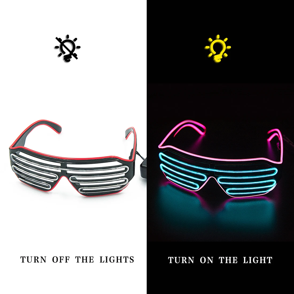 LED Luminous Glasses Halloween Glowing Neon Christmas Party Bril Flashing Light Glow Sunglasses Glass Festival Supplies Costumes