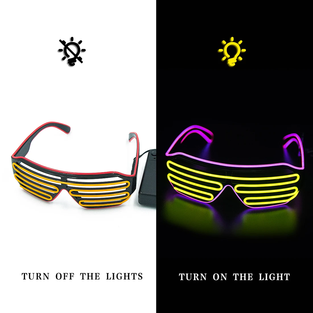 LED Luminous Glasses Halloween Glowing Neon Christmas Party Bril Flashing Light Glow Sunglasses Glass Festival Supplies Costumes