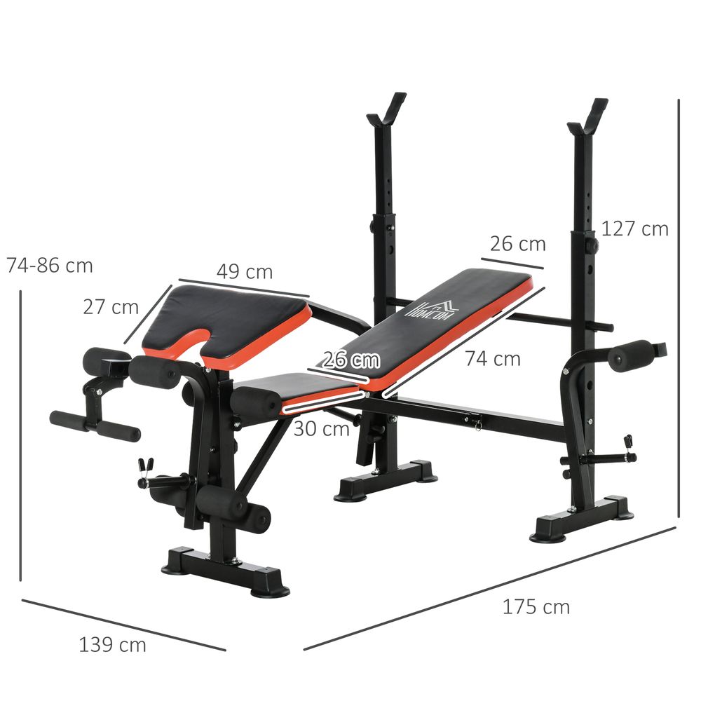 Multi-Function Adjustable Weight Training Bench Gym Fitness Lifting HOMCOM