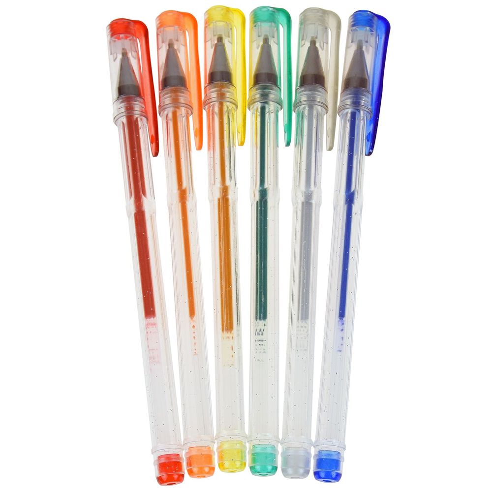 6x Glitter Gel Pens Kids School Stationary  B00P0ZRFRG STA1467