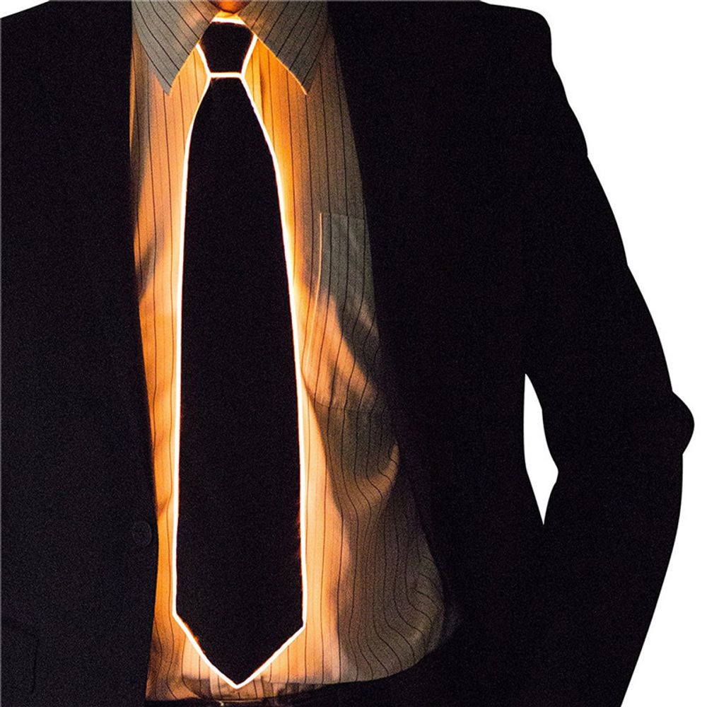 Men Glowing Tie EL Wire Neon LED Luminous Party Haloween Christmas Luminous Light Up Decoration DJ Bar Club Stage Prop Clothing