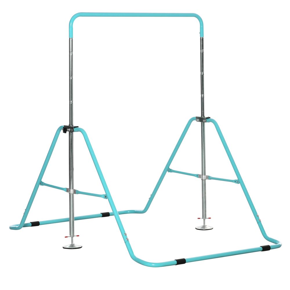 Kids Gymnastics Bar w/ Adjustable Height, Foldable Training Bar - Green