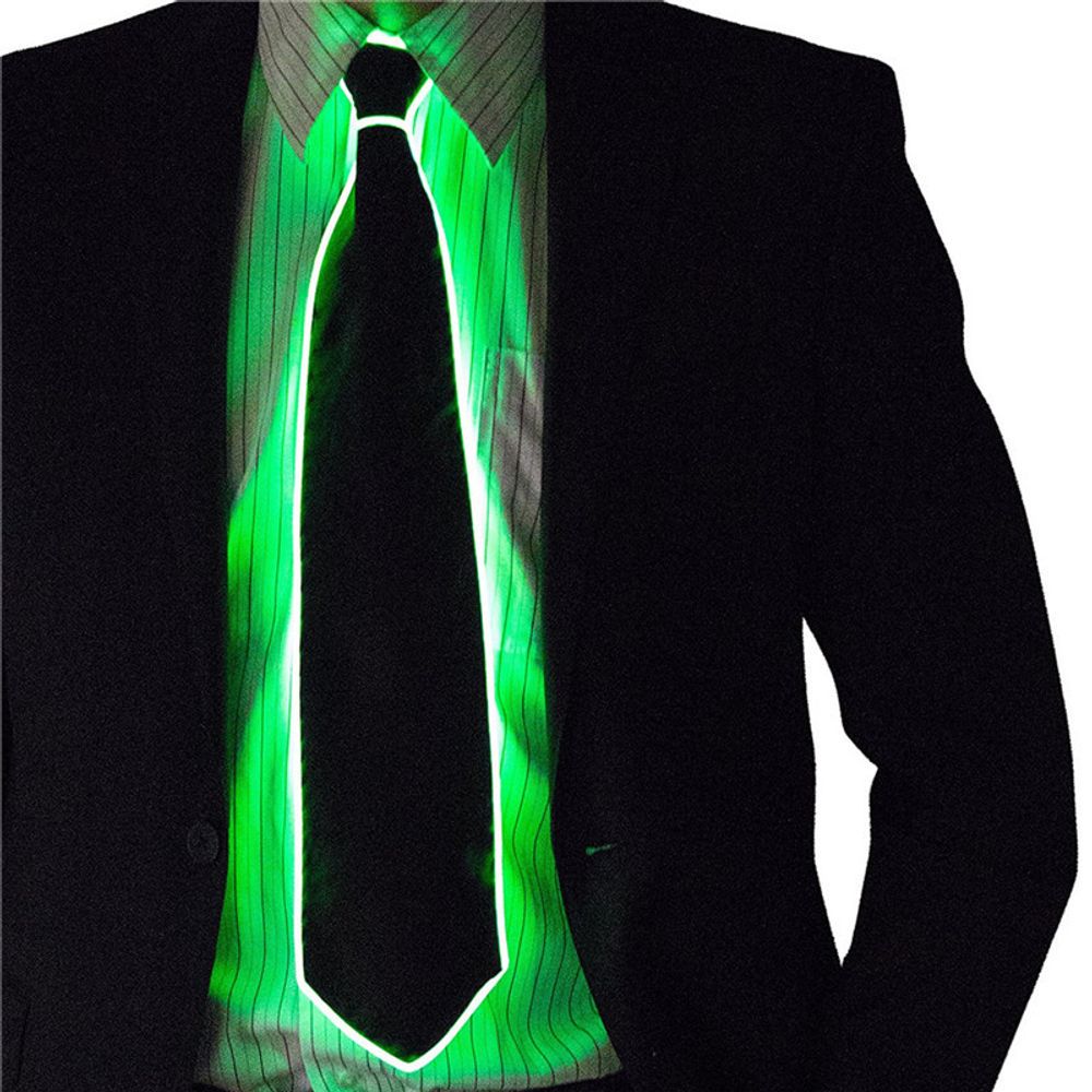 Men Glowing Tie EL Wire Neon LED Luminous Party Haloween Christmas Luminous Light Up Decoration DJ Bar Club Stage Prop Clothing