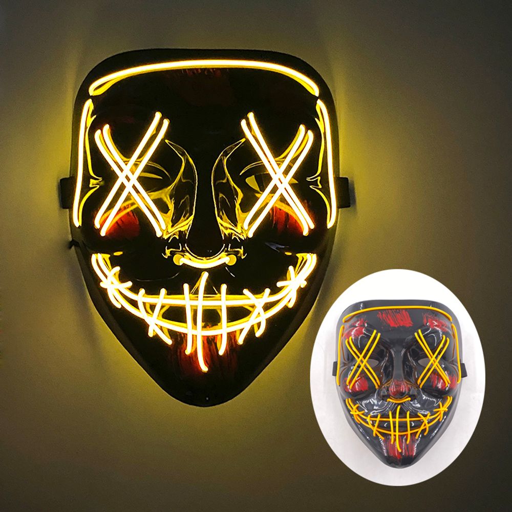 New Halloween LED Luminous Mask Face Changing Induction colorful mask LED light up control cool mask Party Atmosphere Prop