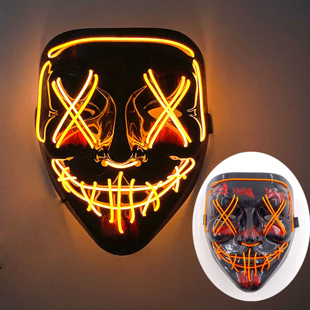 New Halloween LED Luminous Mask Face Changing Induction colorful mask LED light up control cool mask Party Atmosphere Prop