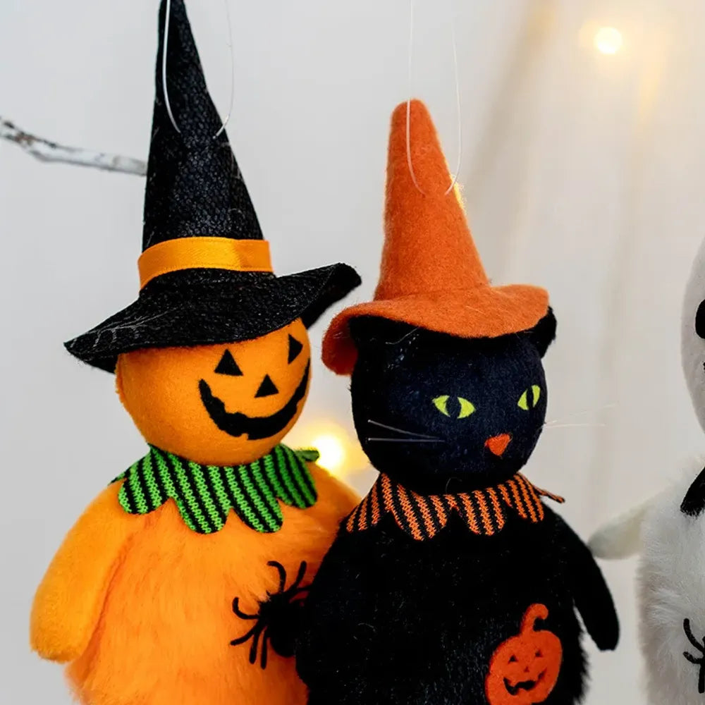 Halloween Decoration Pumpkin Ghost Witch Black Cat Pendant Bar Haunted House Hanging Oranment Happy Halloween Day Ghost Festival