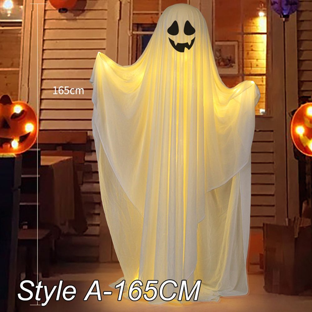 130CM Outdoor Halloween LED Decoration for Front Porch Patio Spooky Easy to Assemble Halloween Ghosts