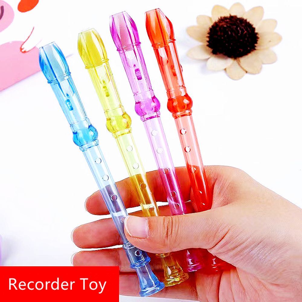 10PCS Mini Colorful Transparent Flute Musical Whistle Toys for Kids Birthday Party Gift Pinata Stuffed Boys Girls Prizes Favors