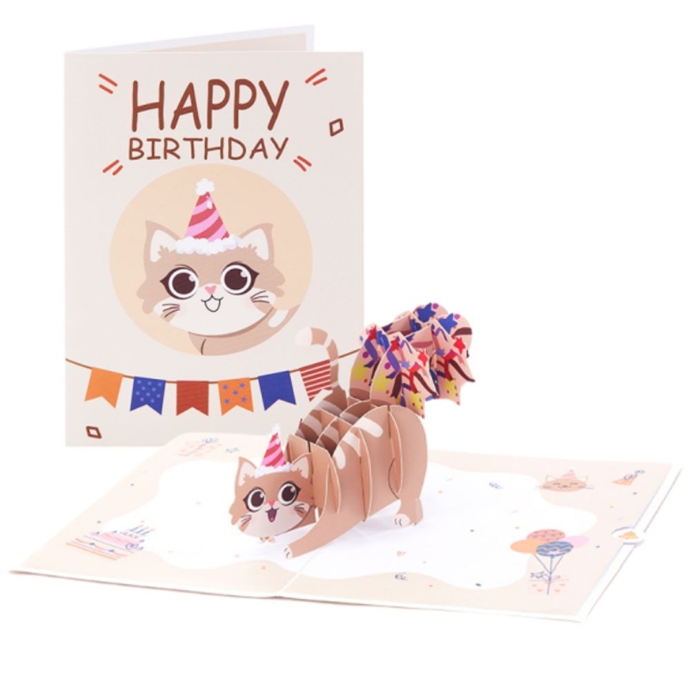 Cute Dog Pop Up Greeting Cards Pretty Animals Birthday Card With Envelope DIY Birthday Gifts Birthday Anniversary Greeting Card