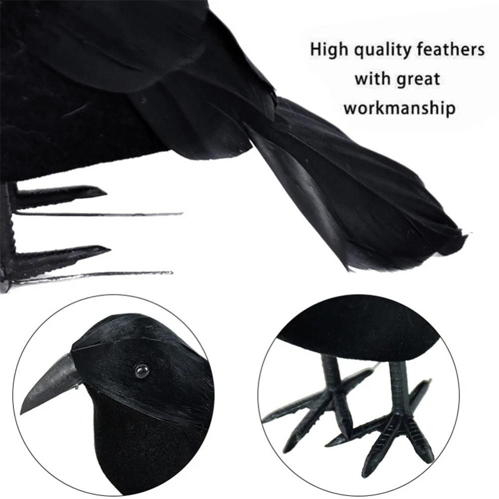 Simulation Black Crow Halloween Black Crow Props Simulation Fake Bird Ghost Festival Halloween Decoration Scary Toys