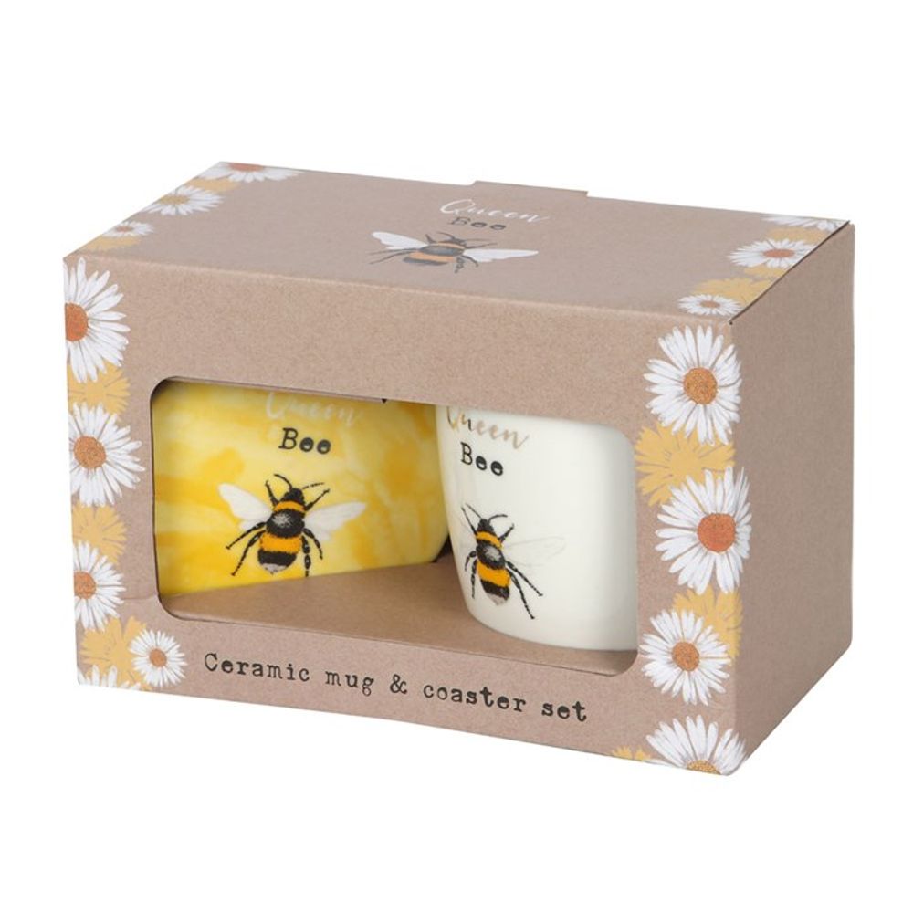 Queen Bee Ceramic Mug and Coaster Set-0