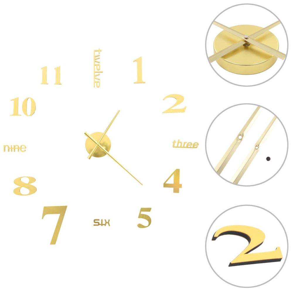 3D Wall Clock Modern Design 100 cm XXL