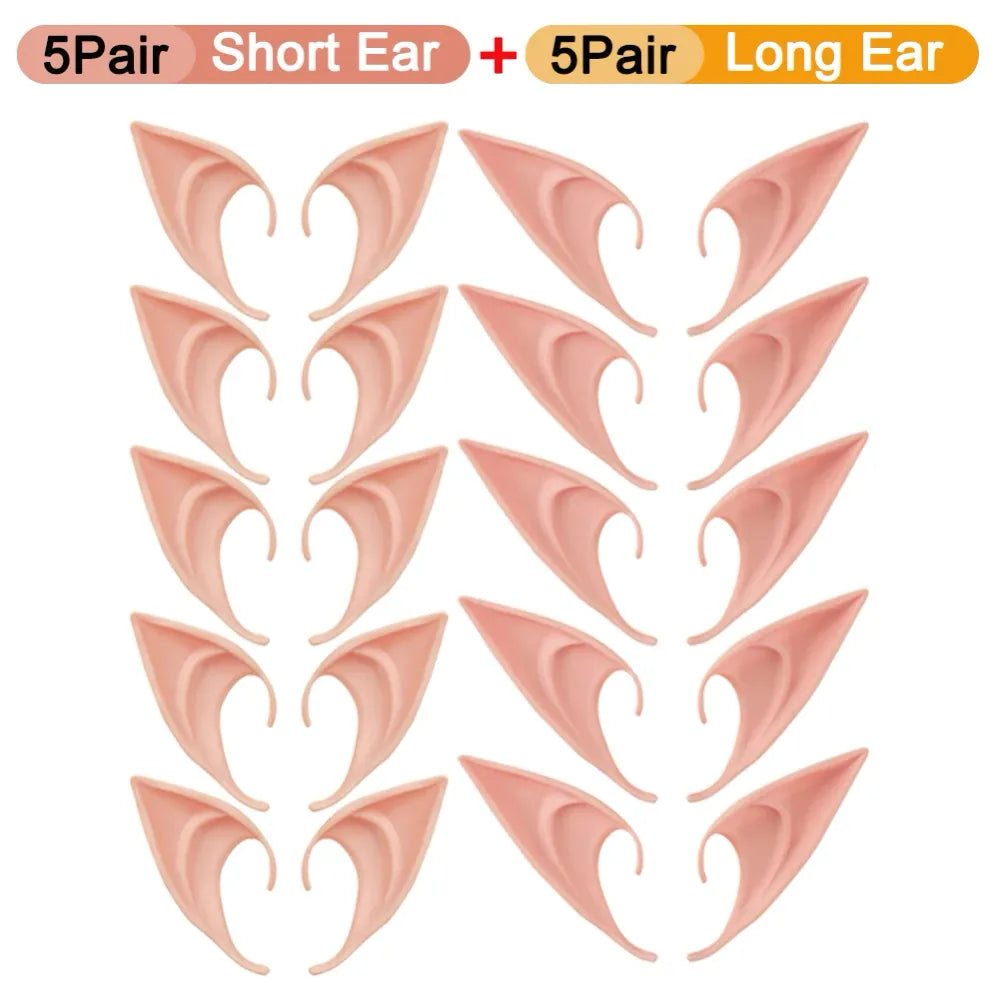 1-20Pairs Cosplay Latex Fairy Angel Elf Ears Halloween Masquerade Party Costumes Halloween Party Decoration Supplies Photo Props