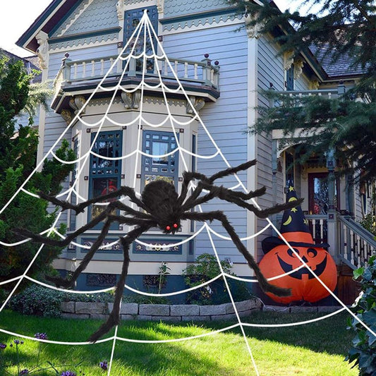 Halloween Decoration Festival Spider Outdoor Black Spider Web Party Supplies Props Horror Pumpkin Realistic Horror Halloween Elf