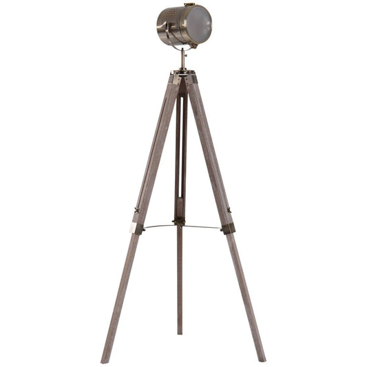 Tripod Floor Lamp, 65L,Wood/Bronze Colour