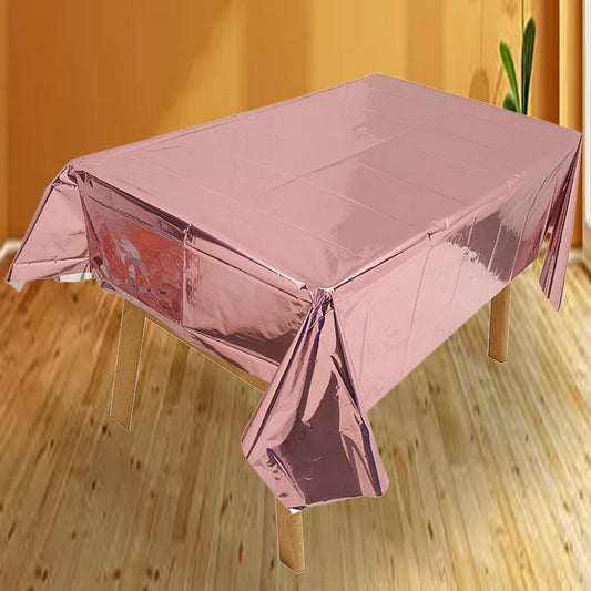 137cm*183cm Rose Gold Sliver Disposable Tablecloth For Birthay Wedding Party Decoration Birthday Partyneeds Home Decor