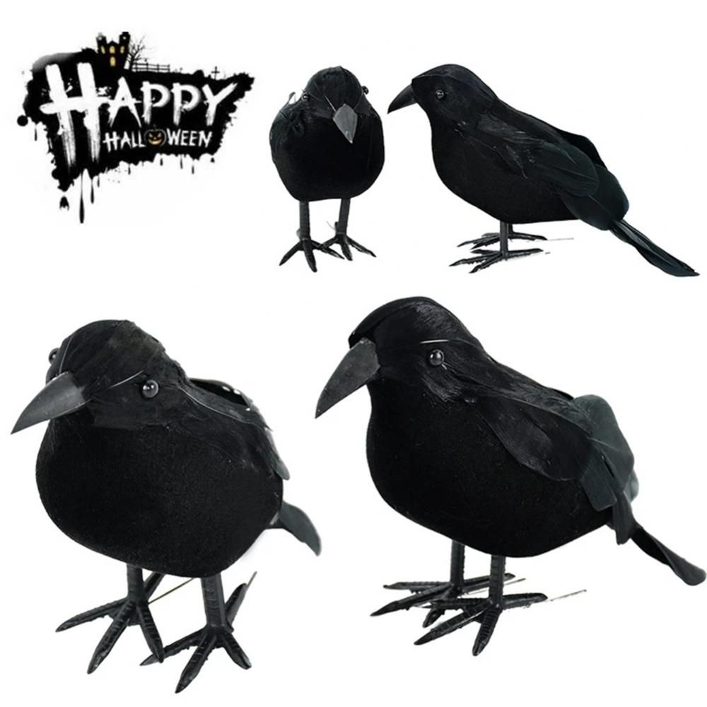 Simulation Black Crow Halloween Black Crow Props Simulation Fake Bird Ghost Festival Halloween Decoration Scary Toys