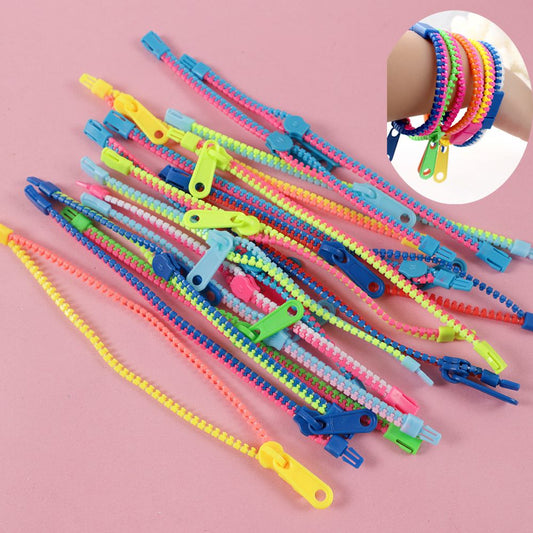 15Pcs Antistress Zipper Bracelet Autism Hand Sensory Fidget Toys Party Favors for Kids Birthday Baby Shower Goodie Bags Gift