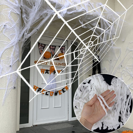 Black White Giant Stretchy SpiderWeb Halloween Cobweb Decoration Halloween Terror Party Bar Haunted House Spiders Web Supplies