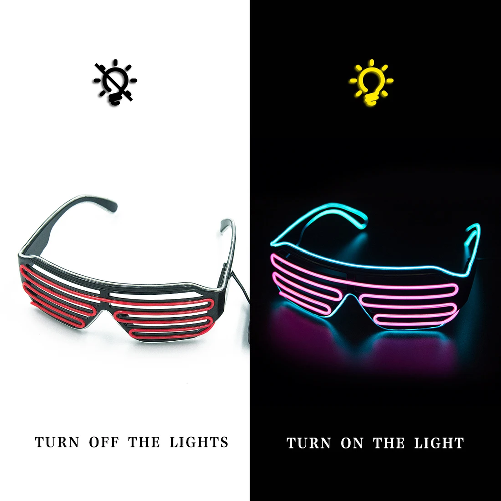 LED Luminous Glasses Halloween Glowing Neon Christmas Party Bril Flashing Light Glow Sunglasses Glass Festival Supplies Costumes