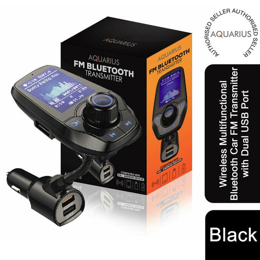 Aquarius Wireless Multifunctional Bluetooth Car FM Transmitter with Dual USB Port