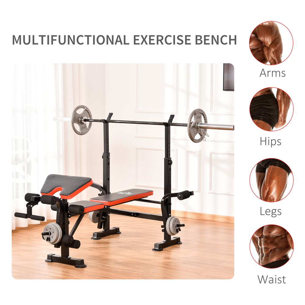 Multi-Function Adjustable Weight Training Bench Gym Fitness Lifting HOMCOM