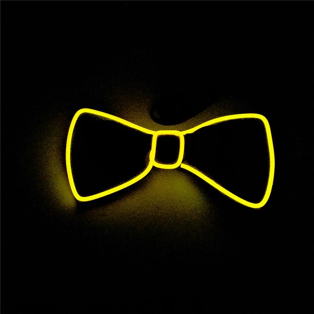 Men Glowing Bow Tie EL Wire Neon LED Luminous Party Haloween Christmas Luminous Light Up Decoration Bar Club Stage Prop Clothing