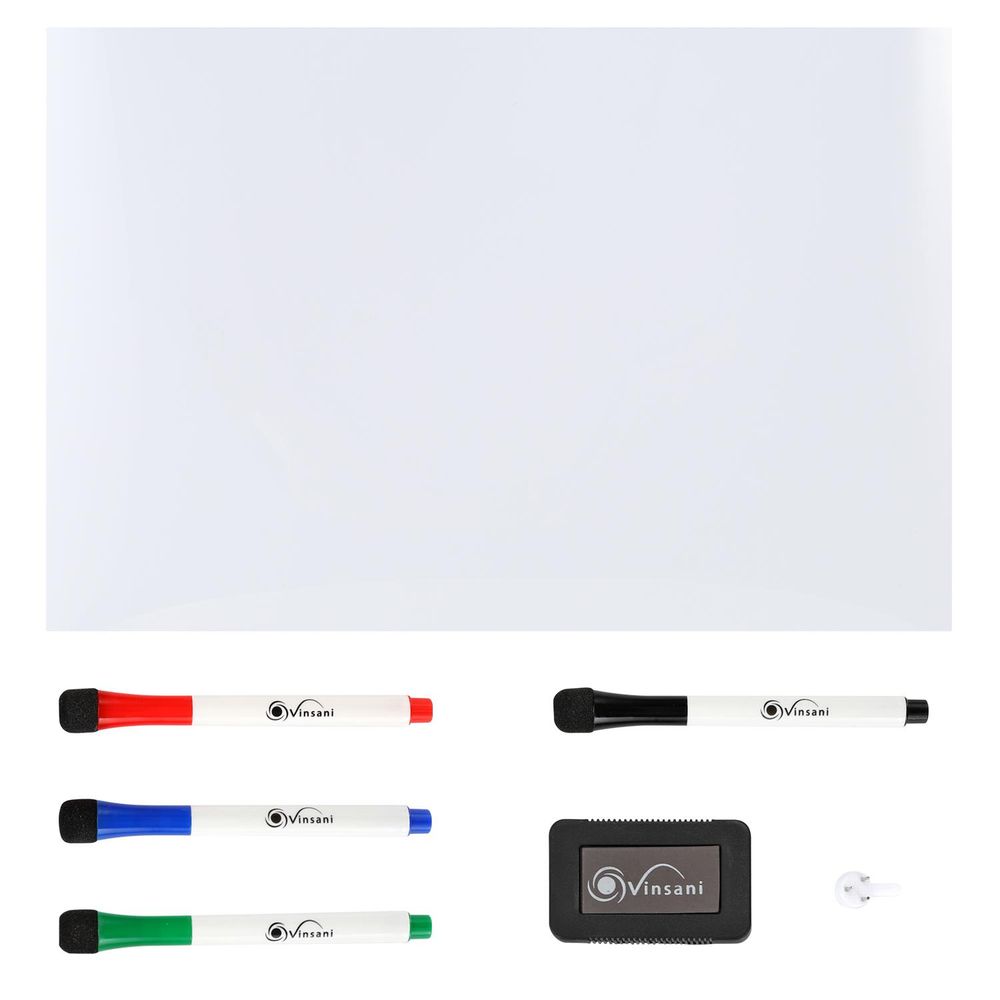 Magnetic Whiteboard  60 x 90 cm Notes, Lists, Memos, Menus Use 4 Magnetic Dry Wipe Pens & Magnetic Eraser