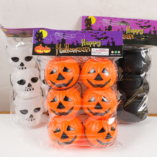 6pcs Halloween Trick or Treat Candy Buckets Portable Pumpkin Ghost Candy Holder Basket Halloween Party Favors Decorations Props