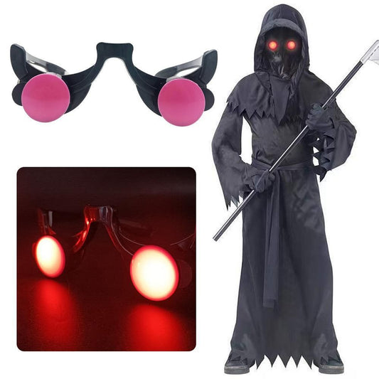 LED Luminous Glow Glasses Funny Red Eyes Kids Halloween Clown Cosplay Anime Accessories Party Prop Carnival Masquerade Glasses