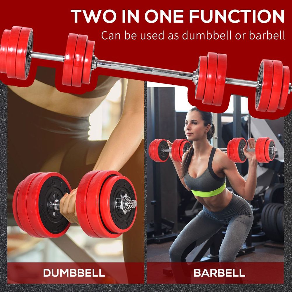 Adjustable 30KGS Barbell & Dumbbell Set Ergonomic Fitness Exercise in Home Gym