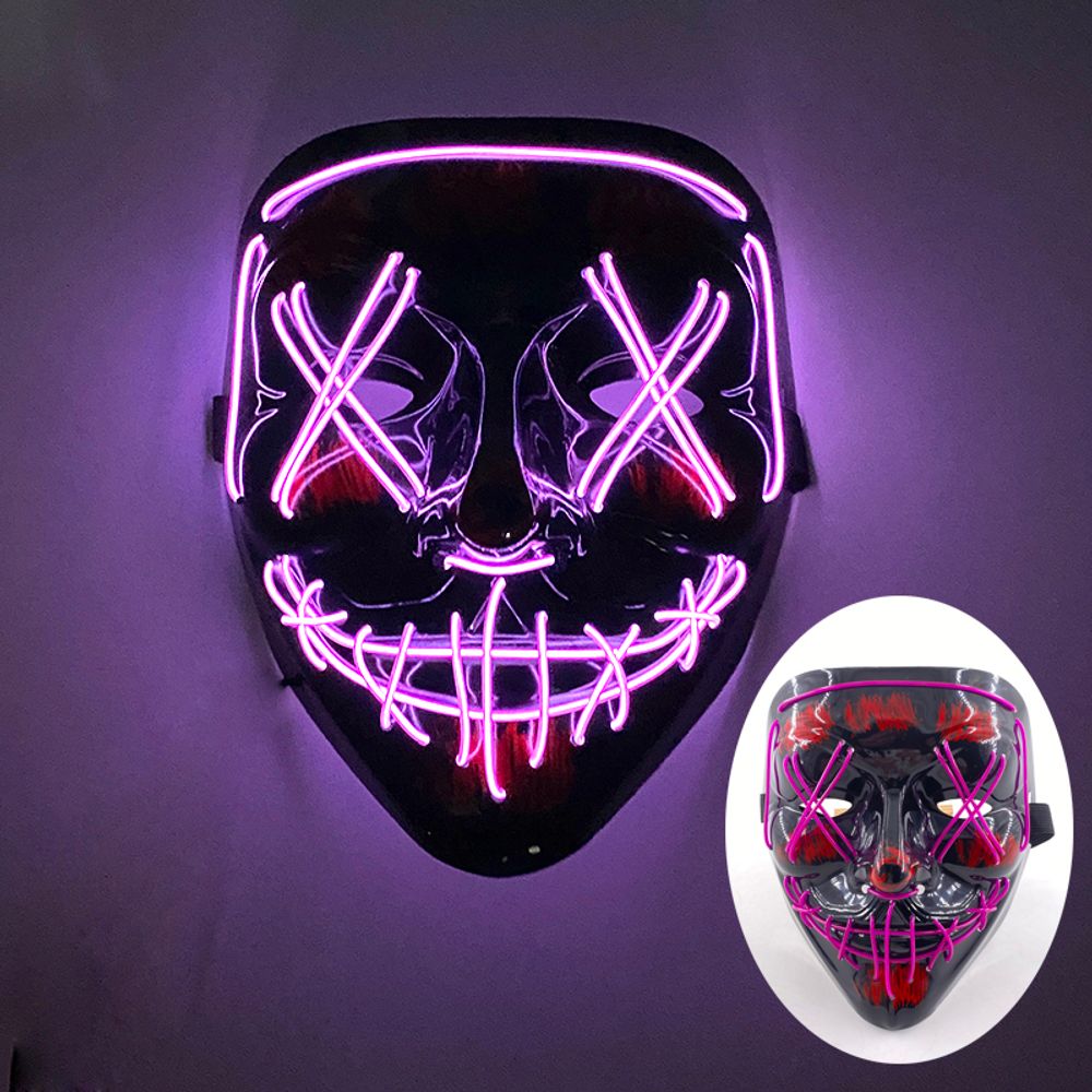 New Halloween LED Luminous Mask Face Changing Induction colorful mask LED light up control cool mask Party Atmosphere Prop