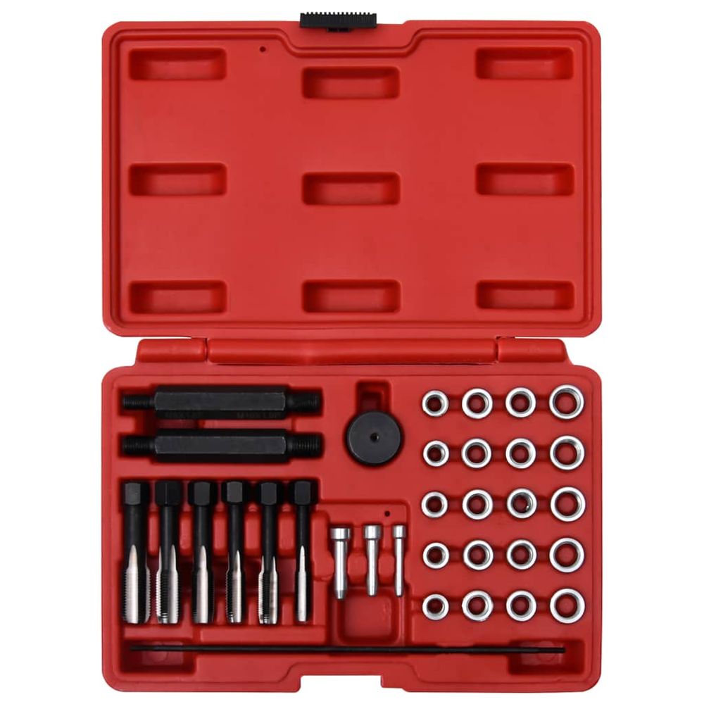 vidaXL 33 Piece Glow Plug Thread Repair Tool Set M8 M10 M12