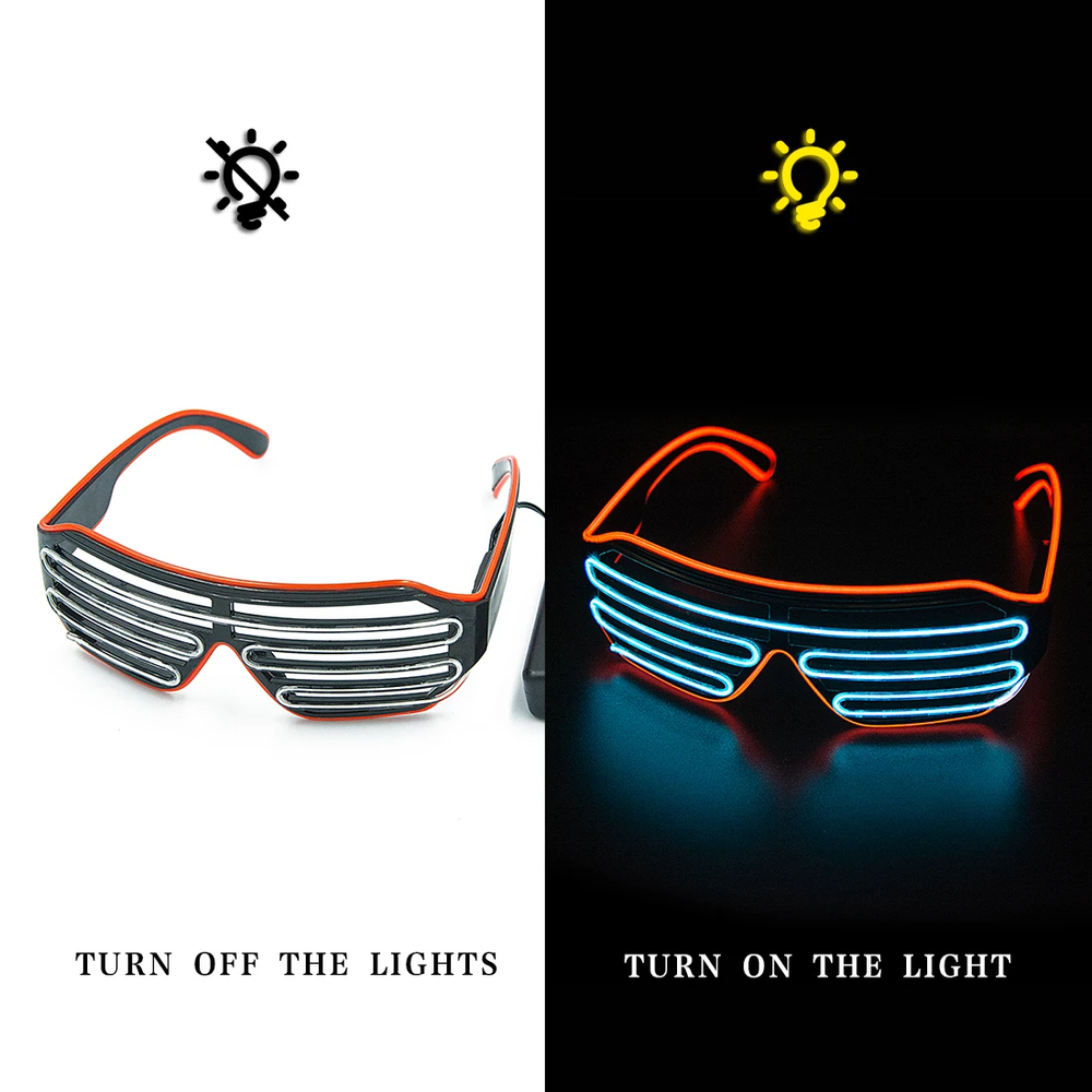 LED Luminous Glasses Halloween Glowing Neon Christmas Party Bril Flashing Light Glow Sunglasses Glass Festival Supplies Costumes