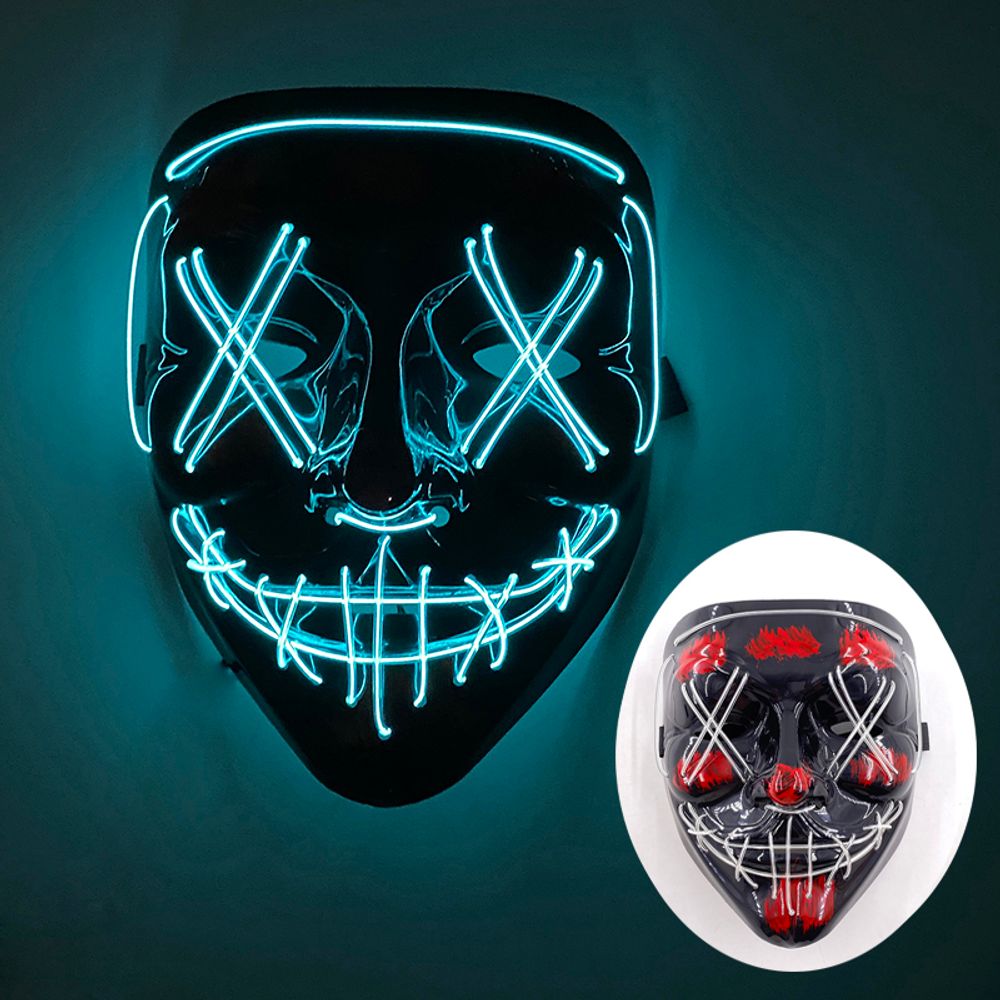 New Halloween LED Luminous Mask Face Changing Induction colorful mask LED light up control cool mask Party Atmosphere Prop