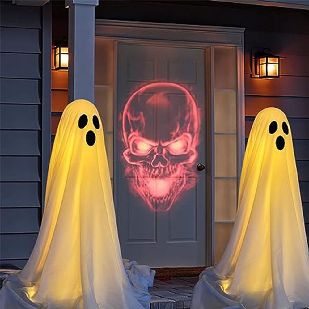 130CM Outdoor Halloween LED Decoration for Front Porch Patio Spooky Easy to Assemble Halloween Ghosts