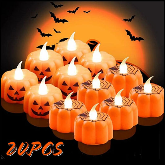 Halloween Pumpkin Lights LED Electronic Candle Lights Home Bar Haunted House Decoration Halloween Scary Props