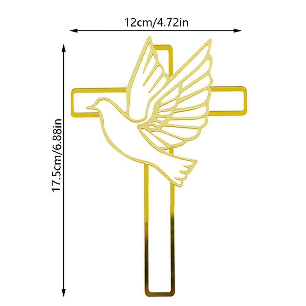 Dove & Cross Religious Cake Topper God Bless Acrylic Christening Baptism Holy Spirit Topper, Baby Communion Topper Cake Decor